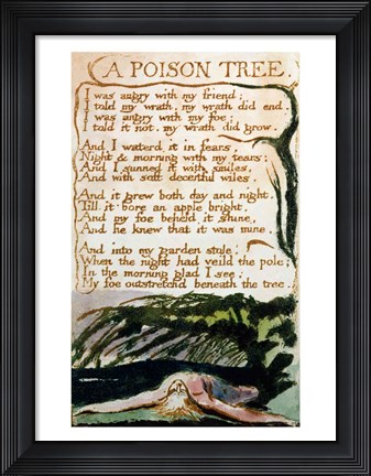 Framed Poison Tree, from Songs of Experience Print
