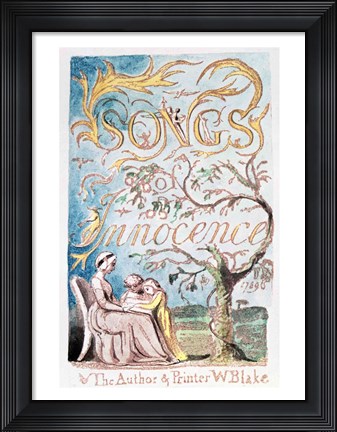 Framed Songs of Innocence; Title Page, 1789 Print