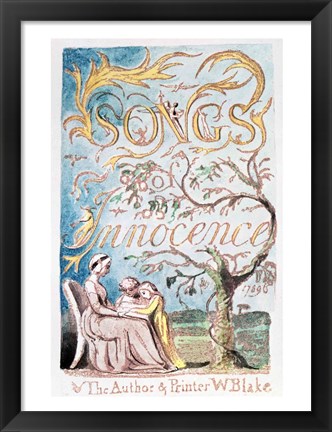 Framed Songs of Innocence; Title Page, 1789 Print