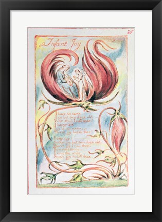 Framed Songs of Innocence; Infant Joy, 1789 Print