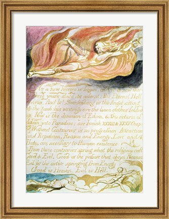 Framed Marriage of Heaven and Hell; As a new heaven is begun, c.1790 Print