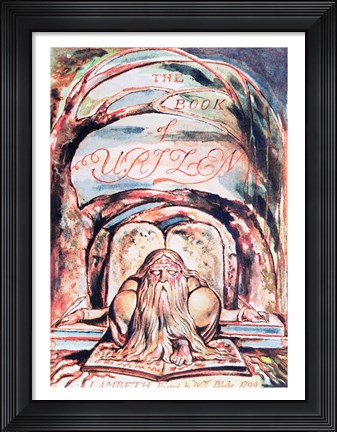 Framed First Book of Urizen; title page, showing Urizen Print