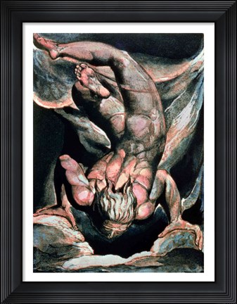 Framed First Book of Urizen; Man floating upside down, 1794 Print