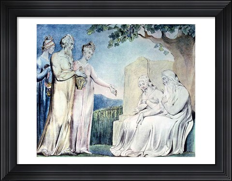 Framed Illustrations of the Book of Job; Job accepting Charity, 1825 Print