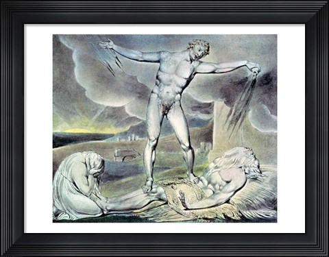Framed Illustrations of the Book of Job; Satan smiting Job with Sore Boils, 1825 Print