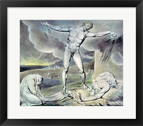 Framed Illustrations of the Book of Job; Satan smiting Job with Sore Boils, 1825 Print