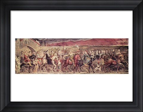 Framed Chaucer&#39;s Canterbury Pilgrims ,1810 Print