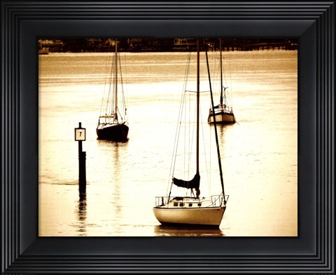 Framed St, Augustine Harbor II - mini Print