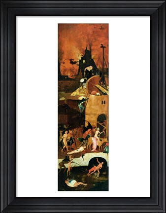 Framed Haywain: right wing of the triptych depicting Hell, c.1500 Print