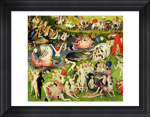 Framed Garden of Earthly Delights: Allegory of Luxury, center panel detail Print