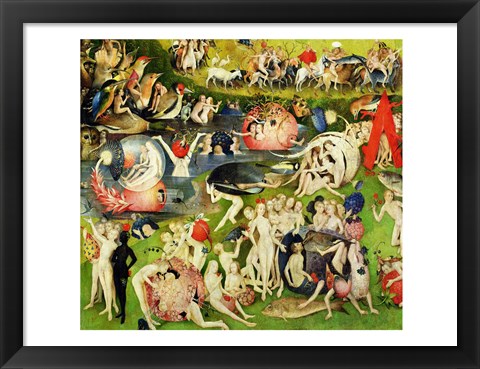 Framed Garden of Earthly Delights: Allegory of Luxury, center panel detail Print