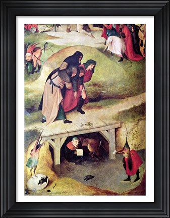 Framed Temptation of St. Anthony, detail from left hand panel of the triptych Print