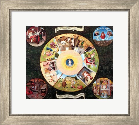 Framed Tabletop of the Seven Deadly Sins and the Four Last Things Print