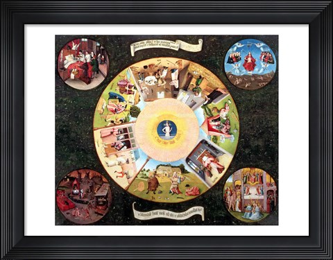 Framed Tabletop of the Seven Deadly Sins and the Four Last Things Print