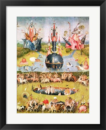 Framed Garden of Earthly Delights: Allegory of Luxury, animal central panel detail Print