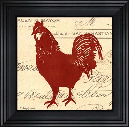 Framed Tuscan Rooster II Print