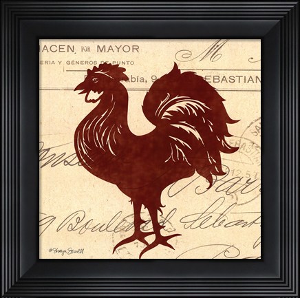 Framed Tuscan Rooster III Print