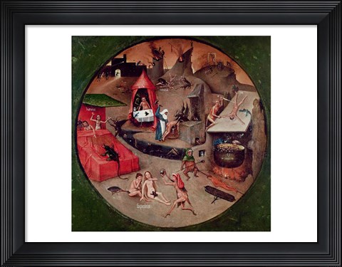 Framed Tabletop of the Seven Deadly Sins and the Four Last Things, detail of Hell, c.1480 Print