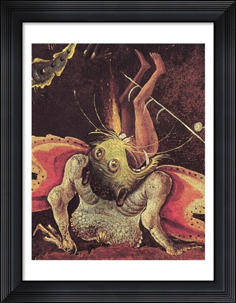 Framed Last Judgement, detail of a man being eaten by a monster, c.1504 Print