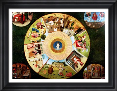 Framed Tabletop of the Seven Deadly Sins and the Four Last Things - detail Print