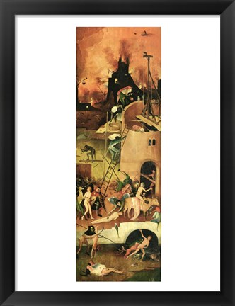 Framed Haywain: right wing of the triptych depicting Hell, c.1500 Print