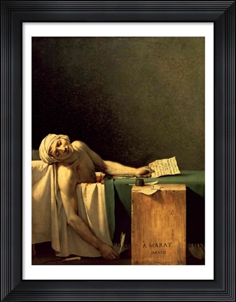 Framed Death of Marat, 1793 Print