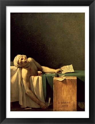 Framed Death of Marat, 1793 Print