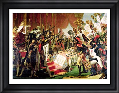 Framed Distribution of the Eagle Standards, 5th December 1804, detail of the standard bearers Print