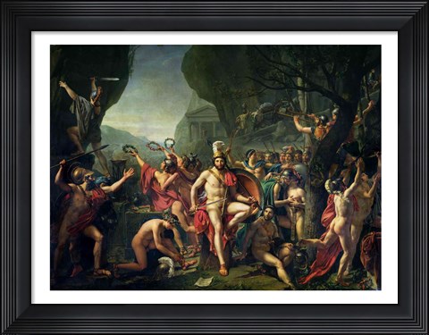 Framed Leonidas at Thermopylae, 480 BC, 1814 Print