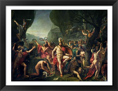 Framed Leonidas at Thermopylae, 480 BC, 1814 Print