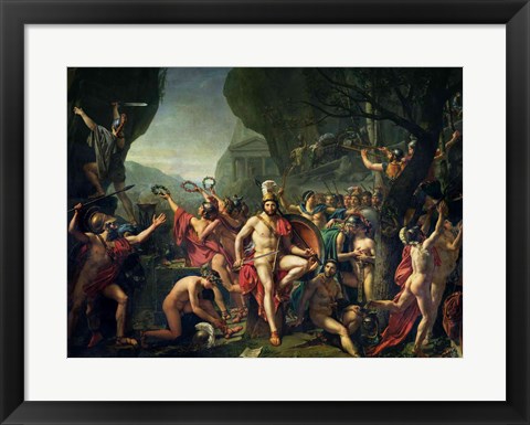 Framed Leonidas at Thermopylae, 480 BC, 1814 Print