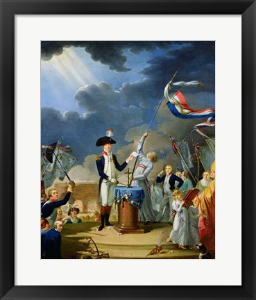 Framed Oath of Lafayette at the Festival of the Federation, 14th July 1790 Print