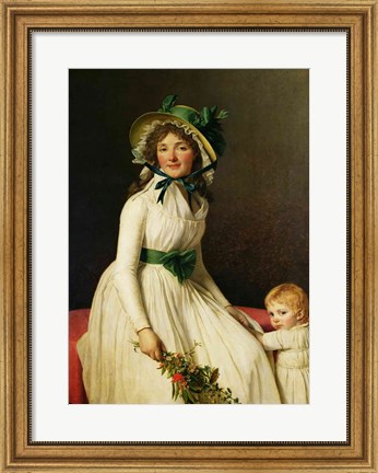 Framed Madame Pierre Seriziat with her Son Print