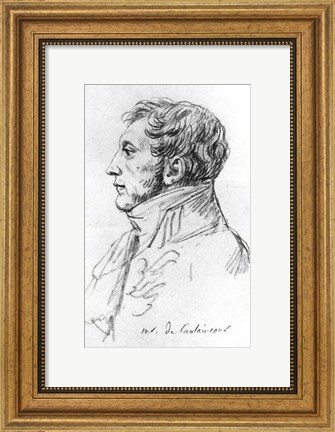Framed Portrait of Armand Augustin Louis. Marquis de Caulaincourt Print