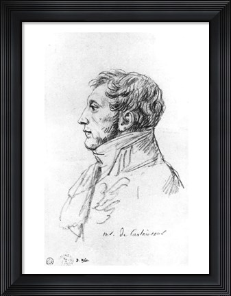 Framed Portrait of Armand Augustin Louis. Marquis de Caulaincourt Print