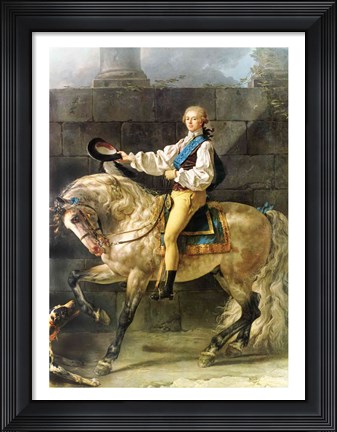 Framed Equestrian Portrait of Stanislas Kostka Potocki Print