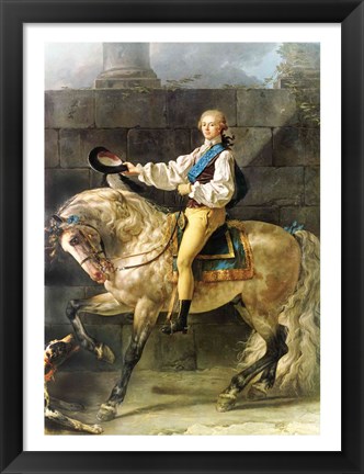 Framed Equestrian Portrait of Stanislas Kostka Potocki Print