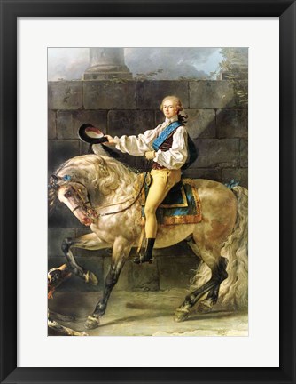 Framed Equestrian Portrait of Stanislas Kostka Potocki Print