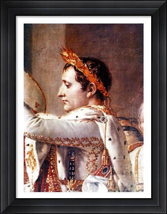Framed Consecration of the Emperor Napoleon and the Coronation of the Empress Josephine, detail of Napoleon Print