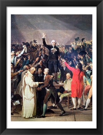 Framed Tennis Court Oath, 20th June 1789 Portrait Print