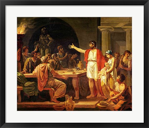 Framed Study for Lycurgus Showing the Ancients of Sparta their King, 1791 Print