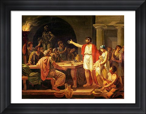 Framed Study for Lycurgus Showing the Ancients of Sparta their King, 1791 Print