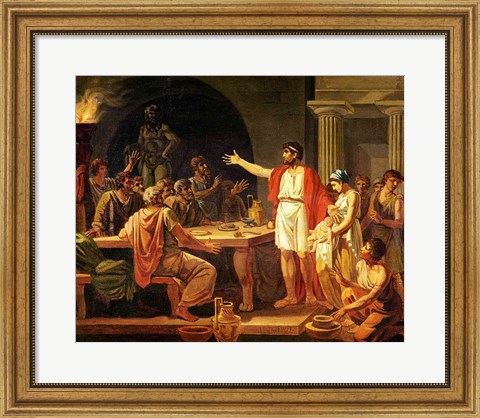 Framed Study for Lycurgus Showing the Ancients of Sparta their King, 1791 Print