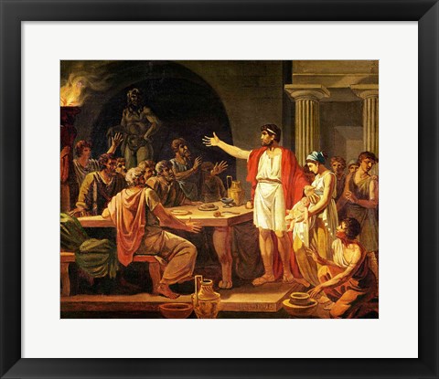 Framed Study for Lycurgus Showing the Ancients of Sparta their King, 1791 Print