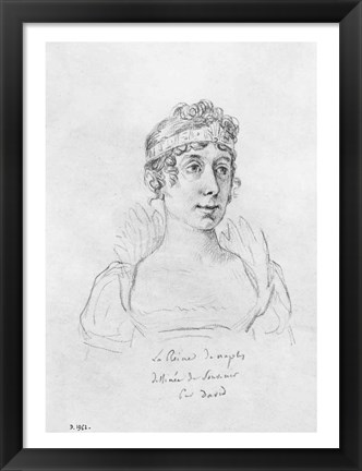 Framed Caroline Bonaparte, Queen of Naples Print