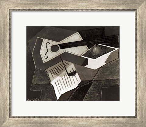 Framed Guitar and Fruit bowl, 1926 Print