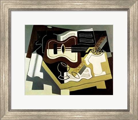 Framed Guitar and Clarinet, 1920 Print