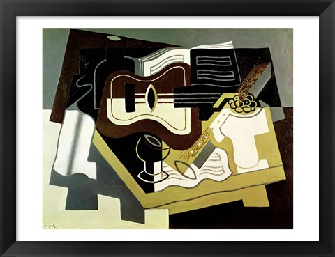 Framed Guitar and Clarinet, 1920 Print