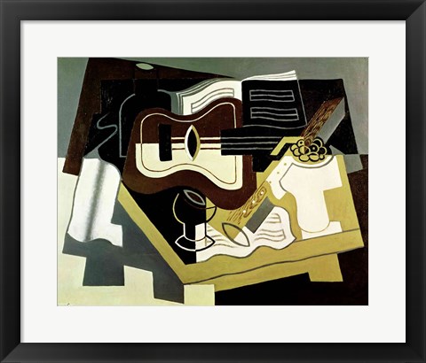 Framed Guitar and Clarinet, 1920 Print