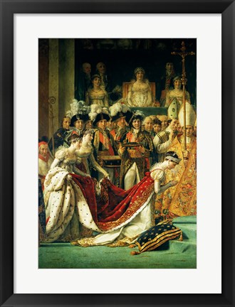 Framed Consecration of the Emperor Napoleon and the Coronation of the Empress Josephine, detail Print